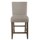 Fabric Upholstered Wooden Counter Stool with Striking Nail head Trims Gray and Brown - K7570-24-F2183 By Casagear Home KFN-K7570-24-F2183