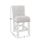 Fabric Upholstered Wooden Counter Stool with Striking Nail head Trims Gray and Brown - K7570-24-F2183 By Casagear Home KFN-K7570-24-F2183