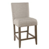 Fabric Upholstered Wooden Counter Stool with Striking Nail head Trims Gray and Brown - K7570-24-F2183 By Casagear Home KFN-K7570-24-F2183