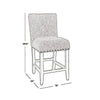 Fabric Upholstered Wooden Counter Stool with Striking Nail head Trims Gray and Brown - K7570-24-F2183 By Casagear Home KFN-K7570-24-F2183