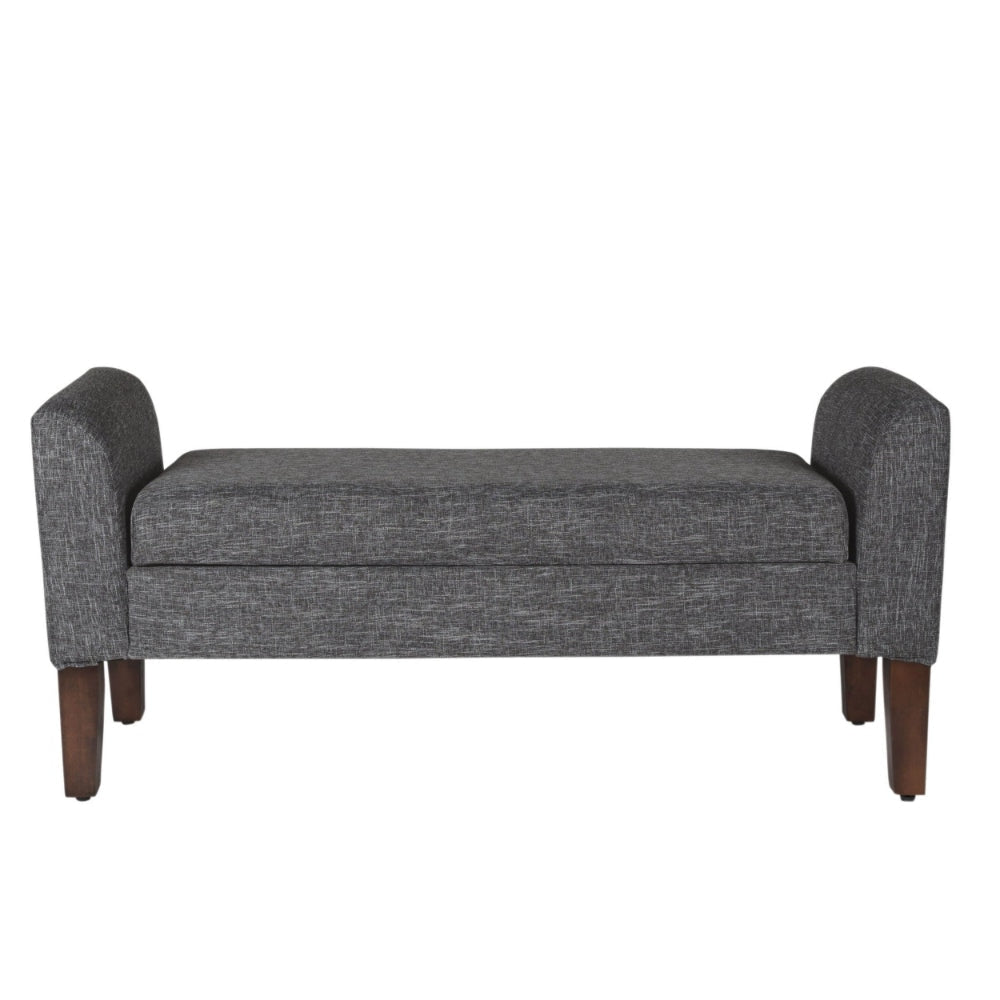 Fabric Upholstered Wooden Bench with Lift Top Storage and Tapered Feet Dark Gray - K7572-F2182 By Casagear Home KFN-K7572-F2182