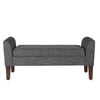 Fabric Upholstered Wooden Bench with Lift Top Storage and Tapered Feet Dark Gray - K7572-F2182 By Casagear Home KFN-K7572-F2182