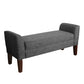 Fabric Upholstered Wooden Bench with Lift Top Storage and Tapered Feet Dark Gray - K7572-F2182 By Casagear Home KFN-K7572-F2182