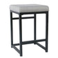 Open Back Metal Counter Stool with Fabric Upholstered Padded Seat Gray and Black - K7651-24-F1554 By Casagear Home KFN-K7651-24-F1554