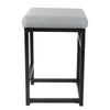 Open Back Metal Counter Stool with Fabric Upholstered Padded Seat Gray and Black - K7651-24-F1554 By Casagear Home KFN-K7651-24-F1554