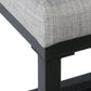 Open Back Metal Counter Stool with Fabric Upholstered Padded Seat Gray and Black - K7651-24-F1554 By Casagear Home KFN-K7651-24-F1554