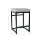 Open Back Metal Counter Stool with Fabric Upholstered Padded Seat Gray and Black - K7651-24-F1554 By Casagear Home KFN-K7651-24-F1554