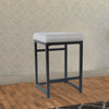 Open Back Metal Counter Stool with Fabric Upholstered Padded Seat, Gray and Black - K7651-24-F1554 By Casagear Home