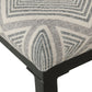 Metal Counter Stool with Geometric Pattern Fabric Upholstered Seat Gray and Black - K7651-24-F2348 By Casagear Home KFN-K7651-24-F2348