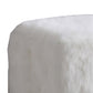 Faux Fur Upholstered Wooden Ottoman in Cube Shape White By Casagear Home KFN-K7658-B227