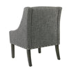 Fabric Upholstered Wooden Accent Chair with Swooping Arms and Nail Head Trim Gray and Brown - K7683-F2182 By Casagear Home KFN-K7683-F2182