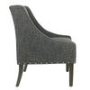 Fabric Upholstered Wooden Accent Chair with Swooping Arms and Nail Head Trim Gray and Brown - K7683-F2182 By Casagear Home KFN-K7683-F2182