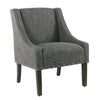 Fabric Upholstered Wooden Accent Chair with Swooping Arms and Nail Head Trim Gray and Brown - K7683-F2182 By Casagear Home KFN-K7683-F2182