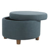 Fabric Upholstered Wooden Ottoman with Lift Off Lid Storage Teal Blue - K7703-F2273 By Casagear Home KFN-K7703-F2273