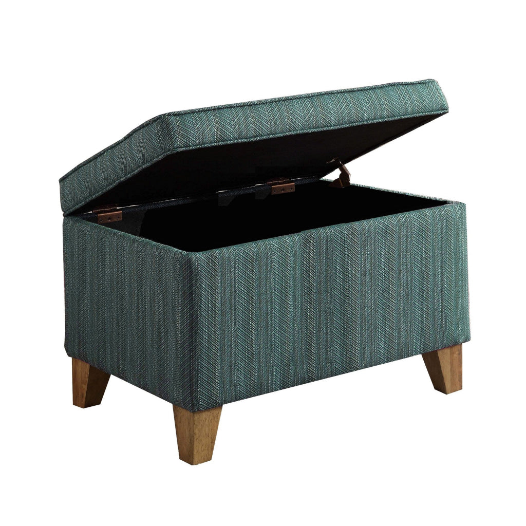 Rectangular Fabric Upholstered Wooden Ottoman with Lift Top Storage Green - N7697S-F1539 By Casagear Home KFN-N7697S-F1539