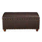 Leatherette Upholstered Wooden Storage Bench with Nail Head Trim Accent Espresso Brown - N8521-E208 By Casagear Home KFN-N8521-E208