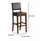 30’’ Wooden Bar Stool with Leatherette Upholstered Seat and Back Brown LHD-0211VBRN121-01-KD