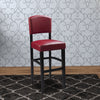 30" Wooden Bar Stool with Leatherette Seat and Backrest, Red