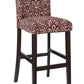 Wooden Bar Stool with Patterned Fabric Upholstery Red and White LHD-0226LAV01U