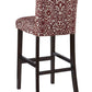 Wooden Bar Stool with Patterned Fabric Upholstery Red and White LHD-0226LAV01U