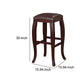 Wooden Bar Stool with Cushioned Seat and Nailhead Trim Edge Brown LHD-178205BRN01