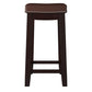 Wooden Bar Stool with Faux Leather Upholstery Brown - 55816BRNPU-01-KD-U LHD-55816BRNPU-01-KD-U