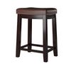 Wooden Bar Stool with Faux Leather Upholstery, Brown - 55816BRNPU-01-KD-U