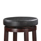 Fabric Upholstered Bar Stool with Slanted Legs Brown and Black - 98353KBLK-01-KD LHD-98353KBLK-01-KD