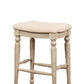 Saddle Top Wooden Bar Stool with Fabric Upholstery,Brown and Beige - BS204WWSH01U LHD-BS204WWSH01U