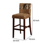 Dual Tone Fabric Upholstered Wooden Bar Stool, Brown - BS216MOSS01U