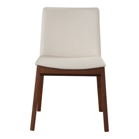 Deco Dining Chair Cream White PVC - Set Of Two