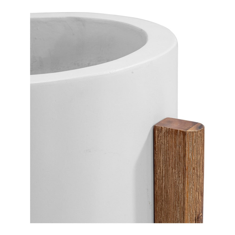 Everest Small Round Planter Cream White