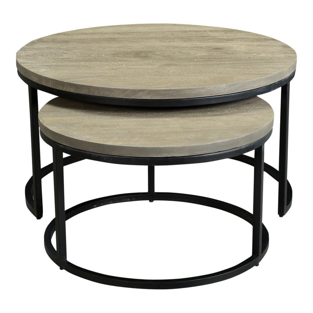 Drey Round Nesting Coffee Tables Grey Set Of Two MCN-BV-1011-15