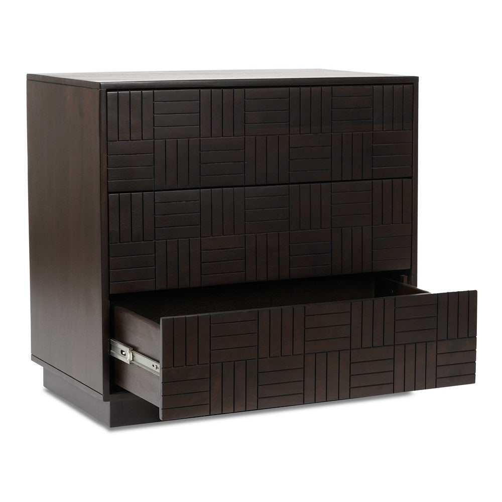 Denman 3 Drawer Nightstand Dark Brown MCN-BZ-1138-20