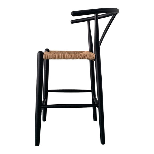 Ventana Counter Stool Black and Natural