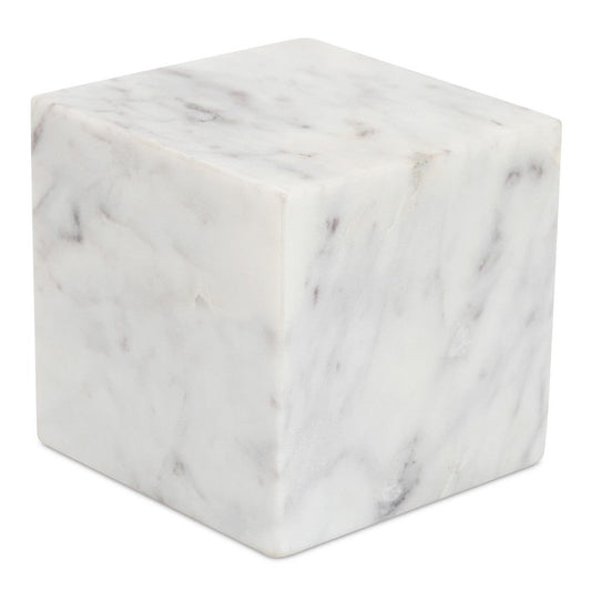 Cora Cube Tabletop Accent Banswara Purple White Marble