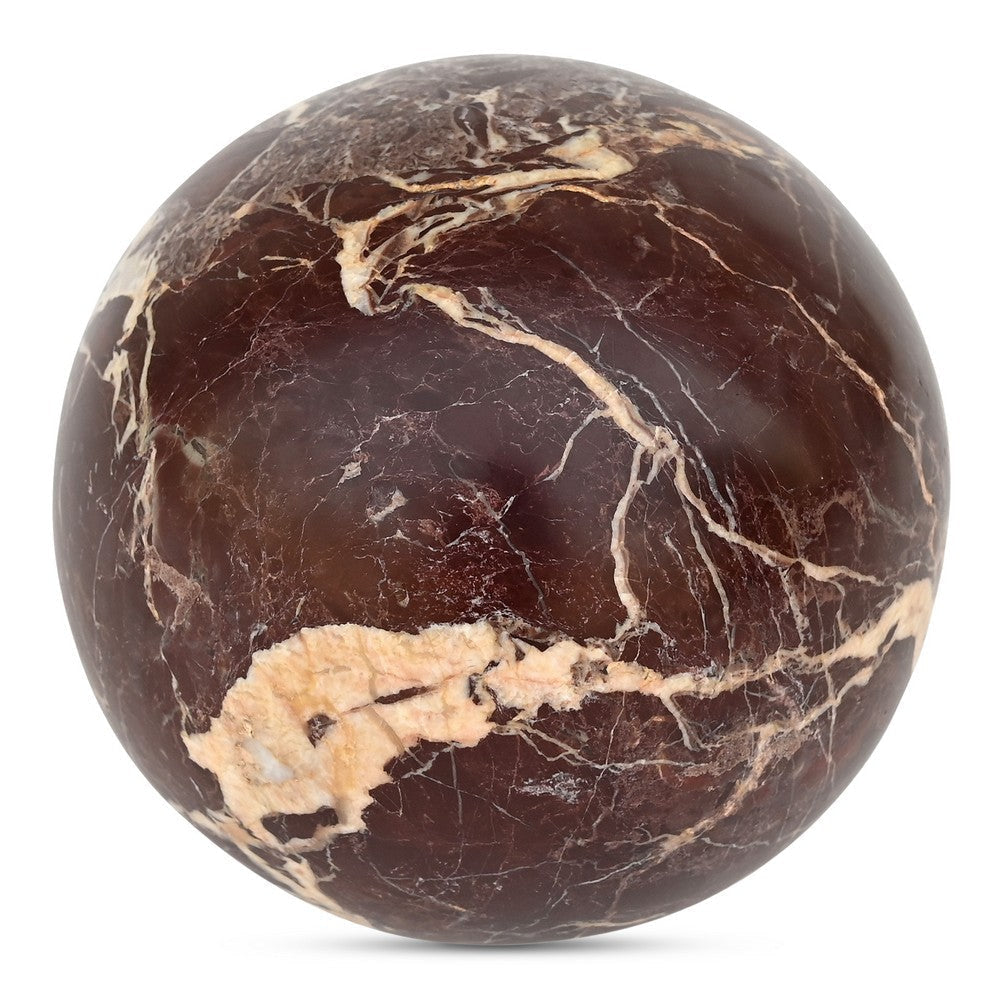 Odessa Sphere Tabletop Accent Red Levanto Marble