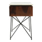 Dominic Nightstand White and Brown