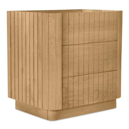 Povera 3 Drawer Nightstand Natural Oak