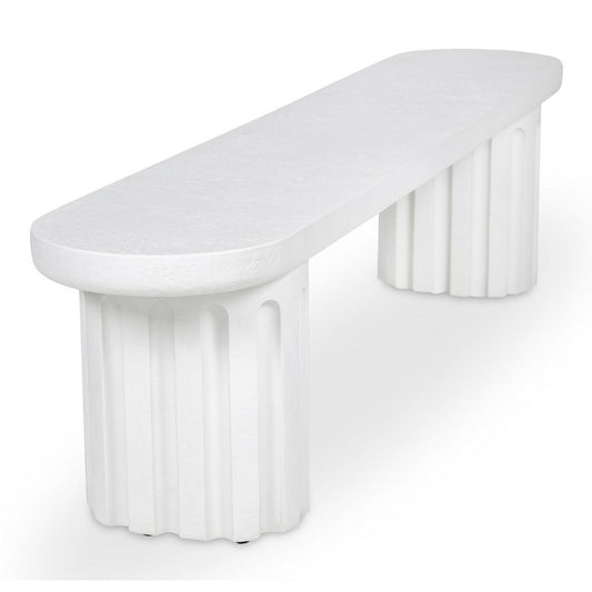 Eris Outdoor Dining Bench White