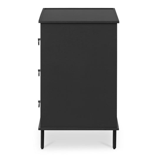 Reagan 3 Drawer Nightstand Black