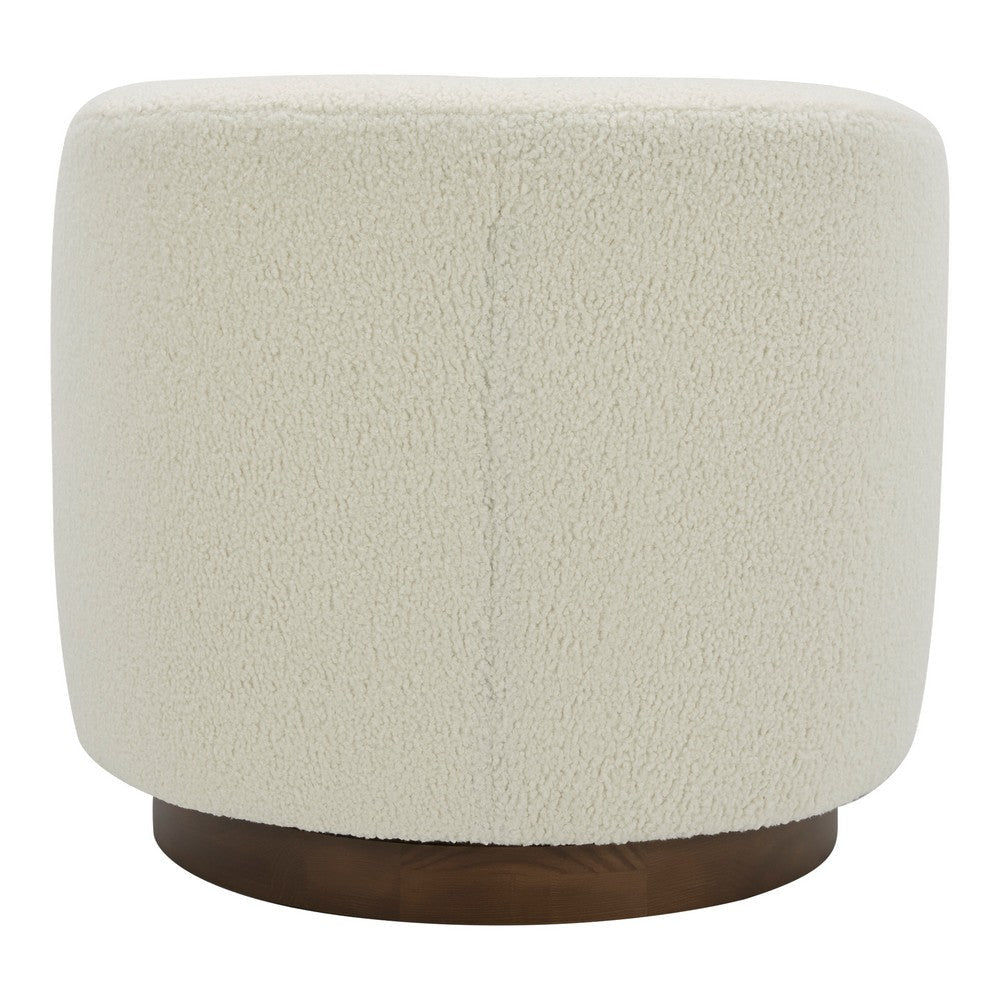 Oscy Swivel Chair Vegan Shearling White MCN-KQ-1015-24