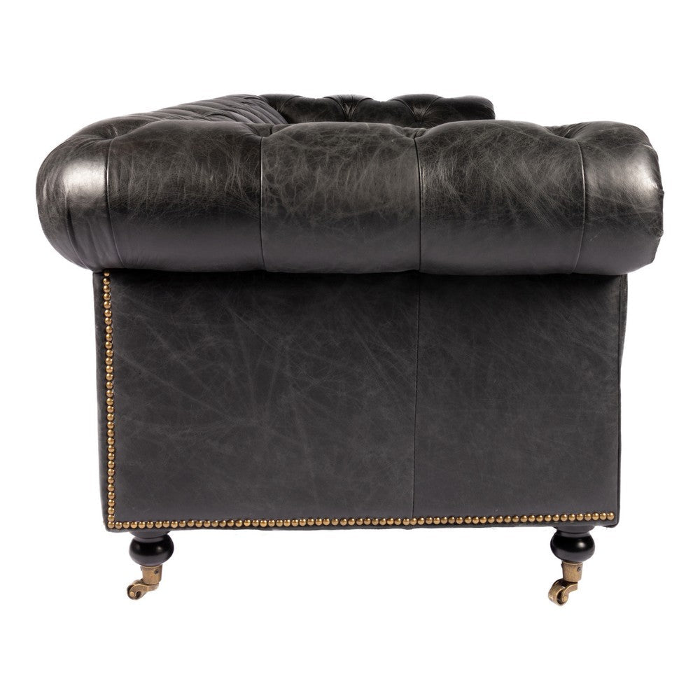 Birmingham Sofa Black Leather MCN-PK-1007-02