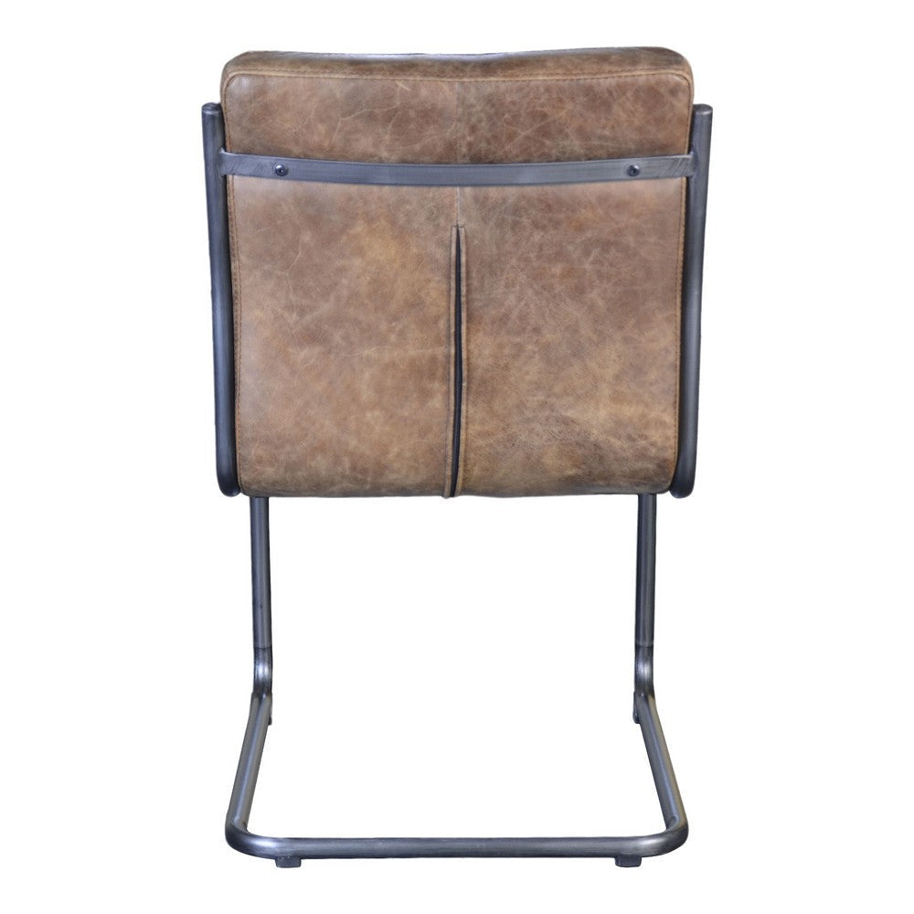 Ansel Dining Chair Grazed Brown Leather - Set Of Two MCN-PK-1043-03