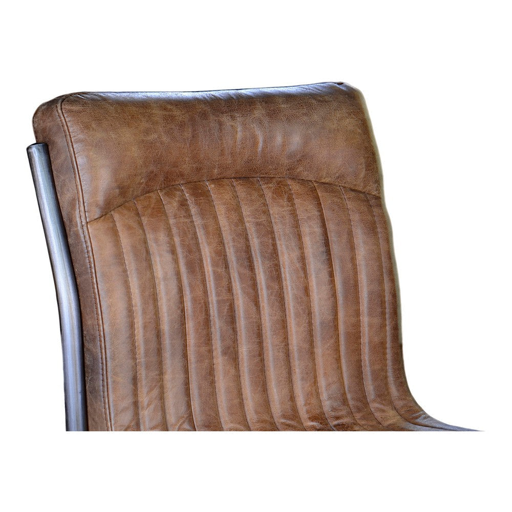 Ansel Dining Chair Grazed Brown Leather - Set Of Two MCN-PK-1043-03