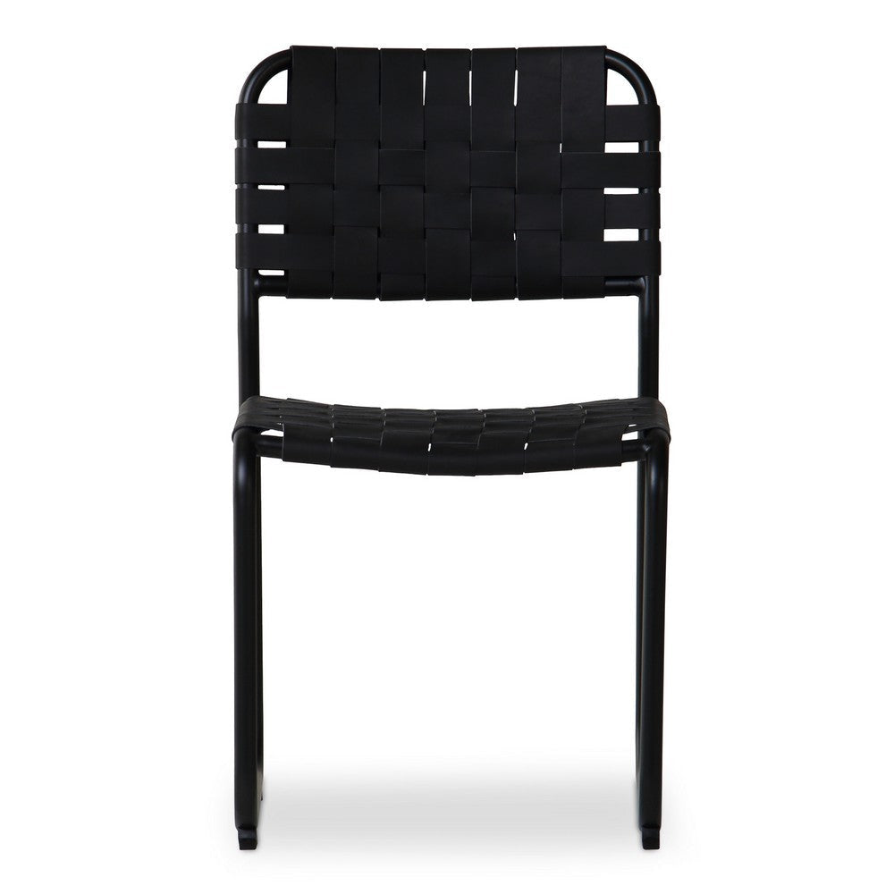 Moma Dining Chair Black Leather- Set Of Two MCN-QN-1032-02