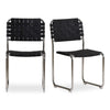 Moma Stainless Steel Dining Chair Black Leather - Set Of Two