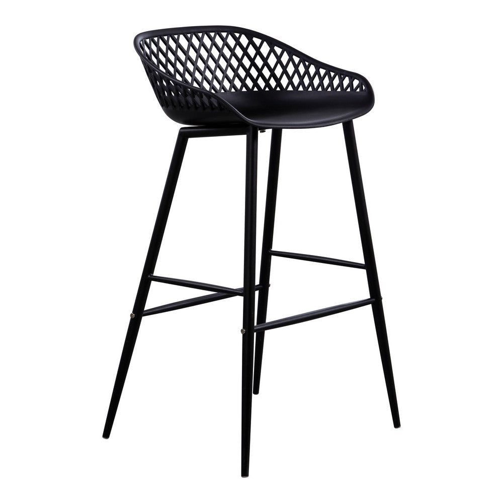 Piazza Outdoor Barstool Black - Set Of Two MCN-QX-1004-02