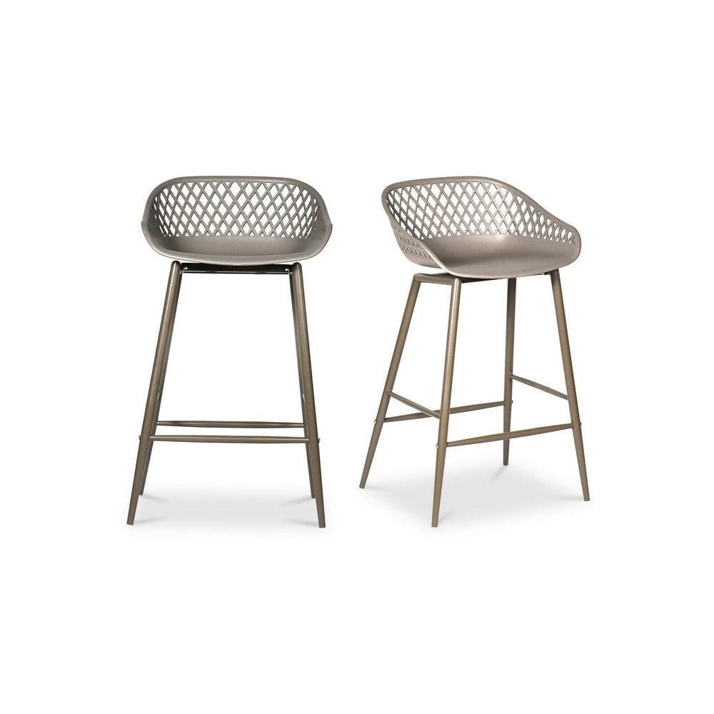 Piazza Outdoor Counter Stool Grey - Set Of Two