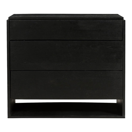 Quinton 3 Drawer Nightstand Black